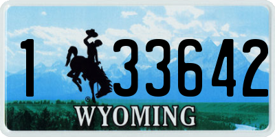 WY license plate 133642