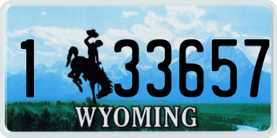 WY license plate 133657