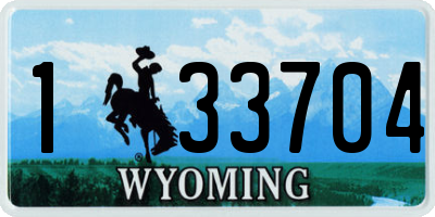 WY license plate 133704