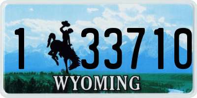 WY license plate 133710