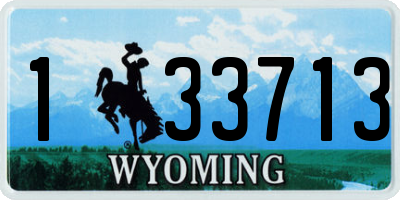 WY license plate 133713