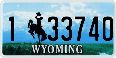 WY license plate 133740
