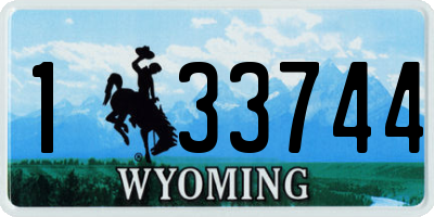 WY license plate 133744