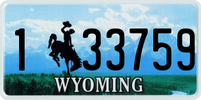 WY license plate 133759