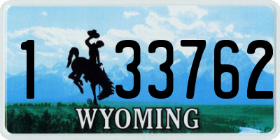 WY license plate 133762