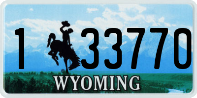 WY license plate 133770