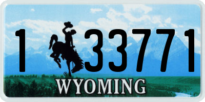 WY license plate 133771