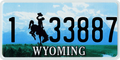 WY license plate 133887