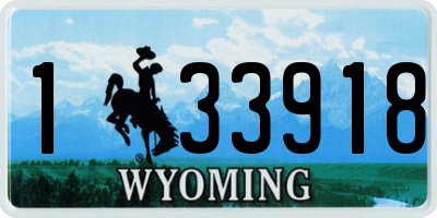 WY license plate 133918