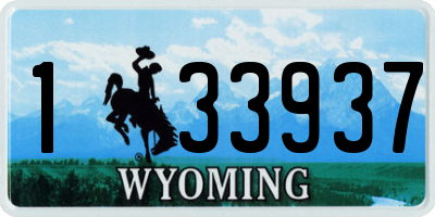 WY license plate 133937