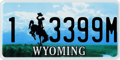 WY license plate 13399M