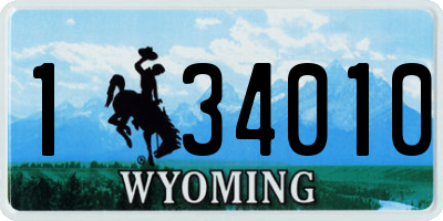 WY license plate 134010