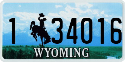 WY license plate 134016