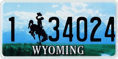 WY license plate 134024