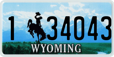 WY license plate 134043