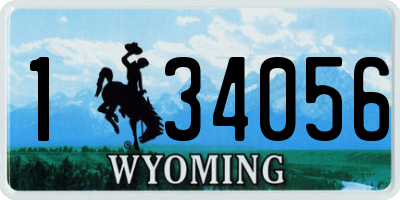 WY license plate 134056