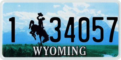 WY license plate 134057