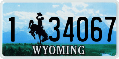 WY license plate 134067