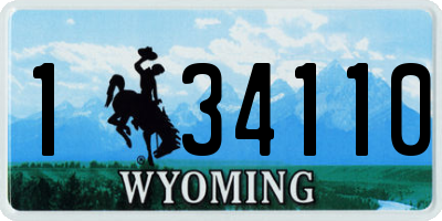 WY license plate 134110