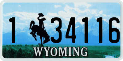 WY license plate 134116