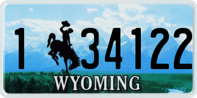 WY license plate 134122
