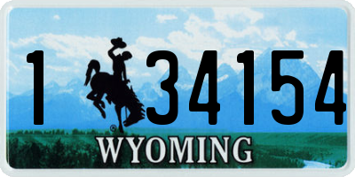 WY license plate 134154