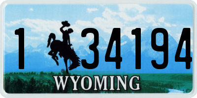 WY license plate 134194