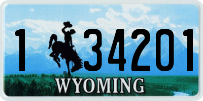WY license plate 134201