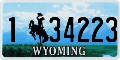 WY license plate 134223