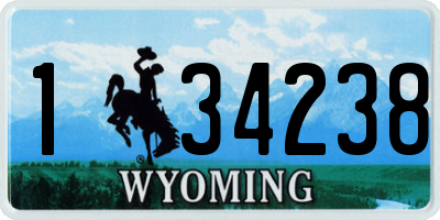 WY license plate 134238