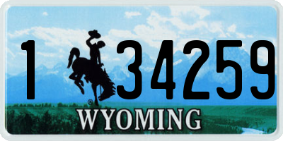 WY license plate 134259