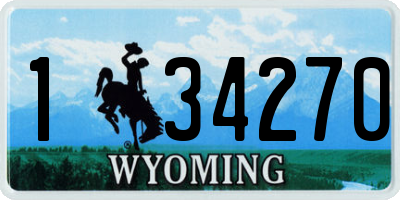 WY license plate 134270