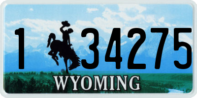 WY license plate 134275