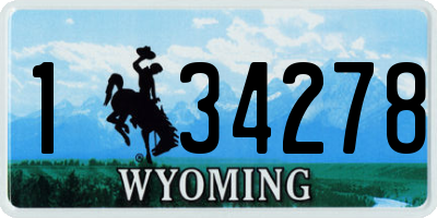 WY license plate 134278