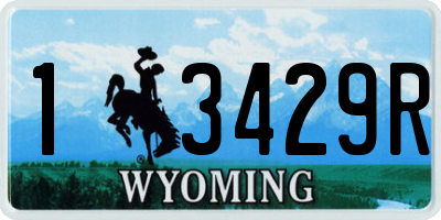 WY license plate 13429R