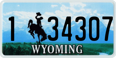 WY license plate 134307