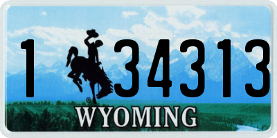WY license plate 134313