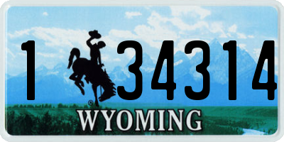 WY license plate 134314