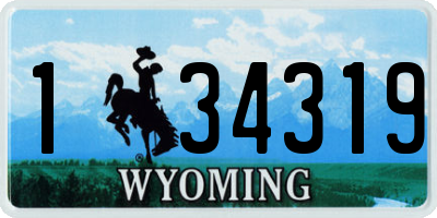 WY license plate 134319
