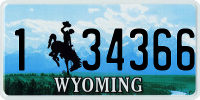 WY license plate 134366