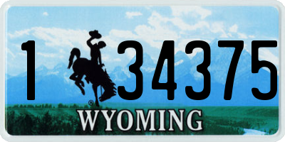 WY license plate 134375