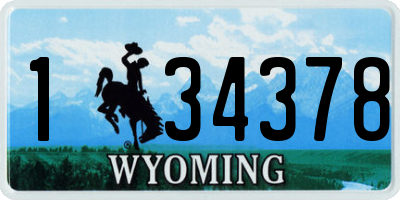 WY license plate 134378