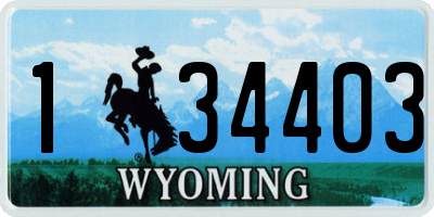 WY license plate 134403
