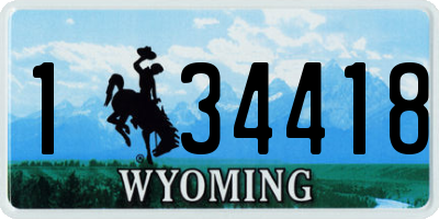 WY license plate 134418