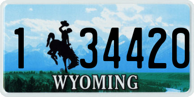 WY license plate 134420