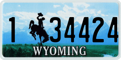 WY license plate 134424
