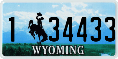 WY license plate 134433