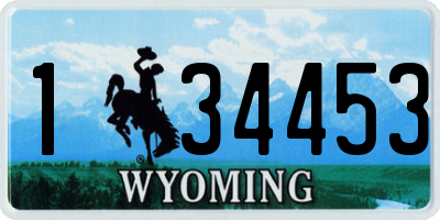 WY license plate 134453