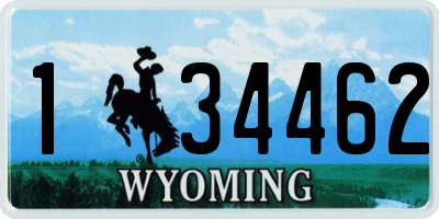 WY license plate 134462