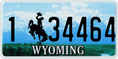 WY license plate 134464